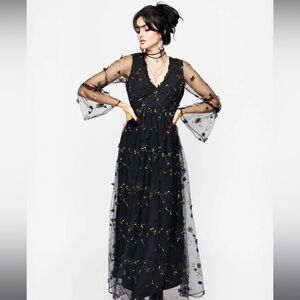 Disturbia Chrysanthi Appliqué Maxi Dress